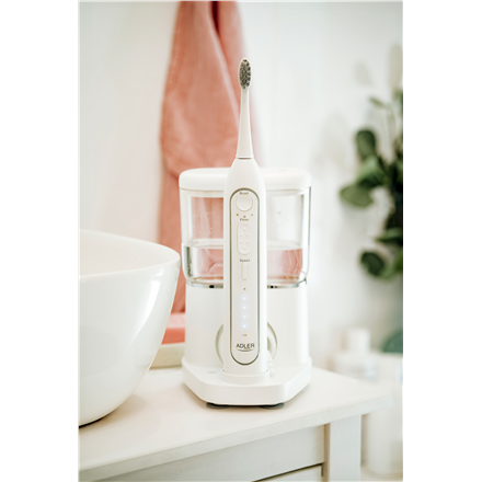 Adler | 2-in-1 Water Flossing Sonic Brush | AD 2180w | Rechargeable | For adults | Number of brush h