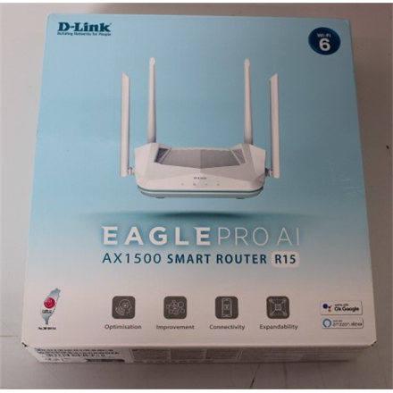 SALE OUT.  D-Link R15 AX1500 Smart Router D-Link AX1500 Smart Router R15 802.11ax 1200+300 Mbit/s 10