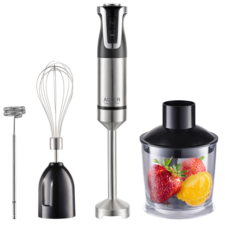 Adler AD 4627 | Hand Blender Set | 1800 W | Number of speeds 20 | Turbo mode | Chopper | Stainless S