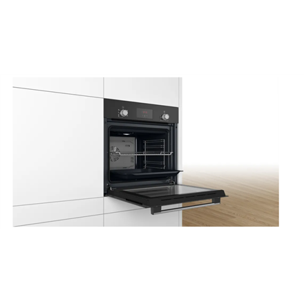 Bosch | Oven | HBF133BA0 | 66 L | Electric | EcoClean | Knobs | Height 59.5 cm | Width 59.4 cm | Bla