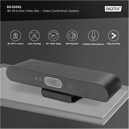 Digitus | 4K All-in-One Video Bar - Video Conference System | DS-55581