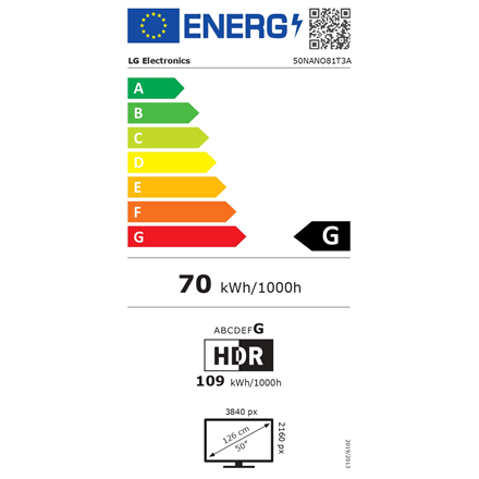 LG 50NANO81T3A 50" (127 cm) 4K Ultra HD Nanocell Smart TV