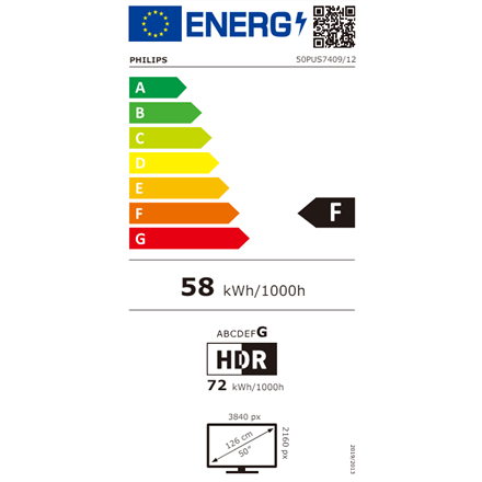 Philips 50PUS7409/12 | 50 | Smart TV | Google TV | 4K UHD | Black