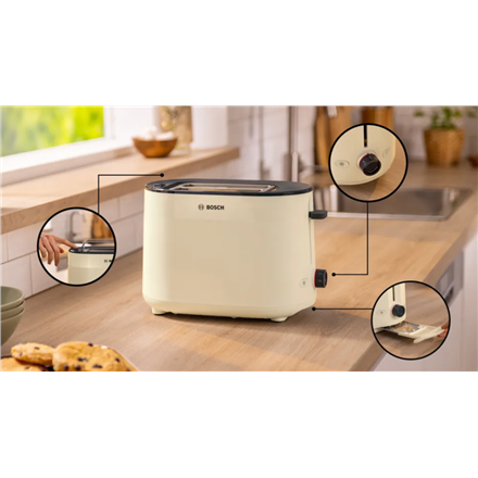 Toaster | TAT2M127 MyMoment | Power 950 W | Number of slots 2 | Housing material Plastic | Beige