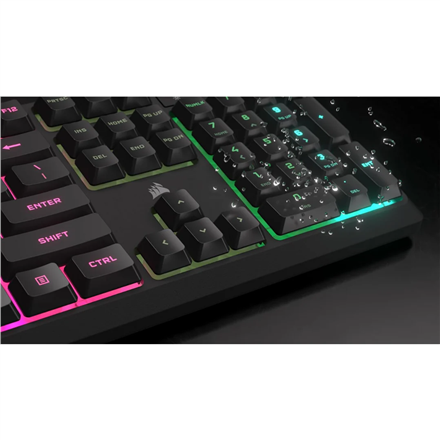 Corsair Keyboard | K55 CORE RGB | Gaming Keyboard | Wired | Nordic | Black | USB Type-A | Rubber Dom