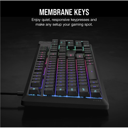 Corsair Keyboard | K55 CORE RGB | Gaming Keyboard | Wired | Nordic | Black | USB Type-A | Rubber Dom