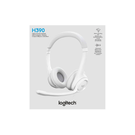 Logitech | USB Computer Headset | H390 | Wired | Over-Ear | Microphone | Noise canceling | Off-white