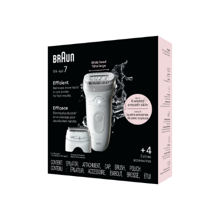 Braun Epilator | SE7-041 Silk épil 7 | Number of power levels 2 | Wet & Dry | White/Silver
