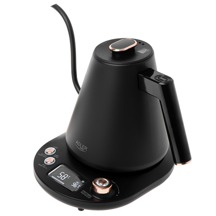 Adler Kettle | AD 1349 | Electric | 1100 W | 1 L | Stainless steel | 360° rotational base | Black/G