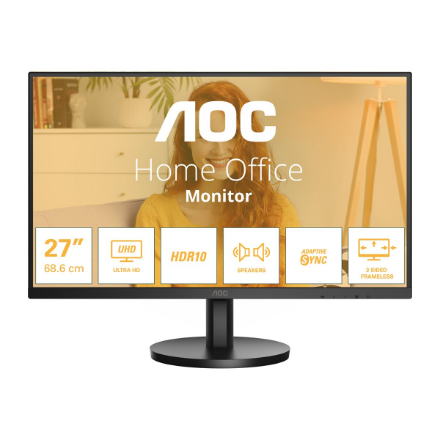 AOC U27B3A | 27 " | IPS | UHD | 16:9 | 60 Hz | 4 ms | 3840 x 2160 pixels | 350 cd/m² | HDMI ports q