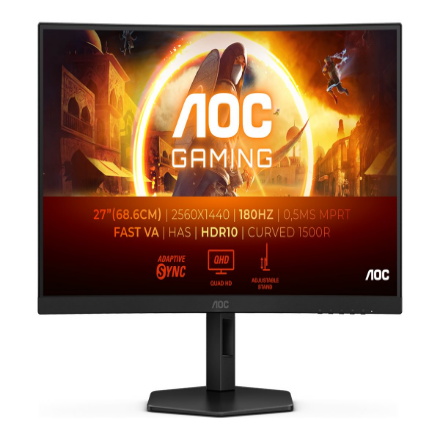 AOC CQ27G4X | 27 " | VA | QHD | 16:9 | 180 Hz | 1 ms | 2560 x 1440 pixels | 300 cd/m² | HDMI ports 