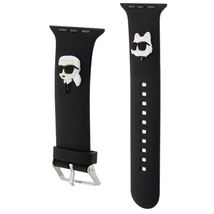Karl Lagerfeld | Apple Watch Strap KLAWLSLKCNK | Black | Silicone/Stainless Steel