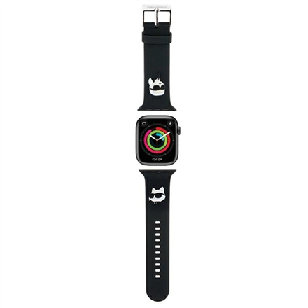 Karl Lagerfeld | Apple Watch Strap KLAWLSLKCNK | Black | Silicone/Stainless Steel