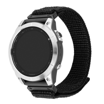 Fixed | Sporty Strap for Garmin QuickFit 26mm | 160-210 | Black | Nylon