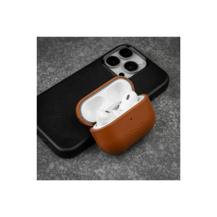 Fixed | Earbuds Case with MagSafe Support | Apple AirPods Pro 2/Pro 2 (USB-C) | Brown | Leather