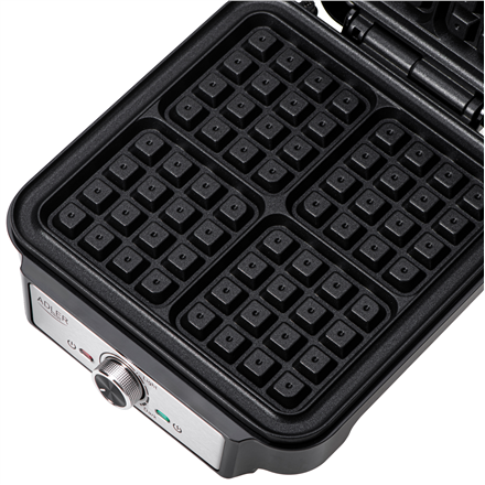 Adler Waffle Maker | AD 3083 | 1800 W | Number of pastry 4 | Belgium | Silver/Black