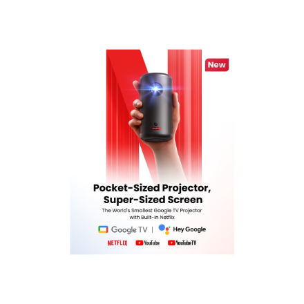 Anker Nebula Capsule 3 Mini Portable Laser Projector | Full HD (1920x1080) | 300 ANSI lumens | Black