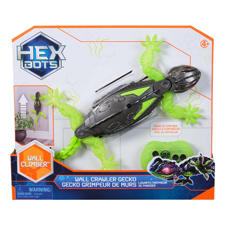 HEX BOTS | Interactive Toy Wall Crawler Gecko RC Robot | Green/Grey
