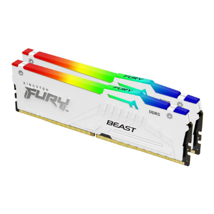 Kingston KF560C30BWEAK2-64 64GB 6000MT/s DDR5 CL30 DIMM (Kit of 2) FURY Beast White RGB EXPO | Kings