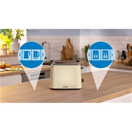 Bosch Compact Toaster | TAT3M127 MyMoment | Number of slots 2 | Housing material Plastic | Beige