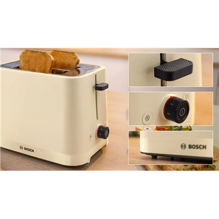 Bosch Compact Toaster | TAT3M127 MyMoment | Number of slots 2 | Housing material Plastic | Beige