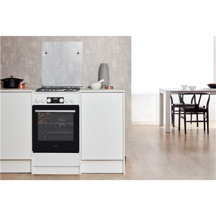 Whirlpool Cooker | WS5G8CHW/E/1 | Hob type Gas | Oven type Electric | White | Width 50 cm | LED | De