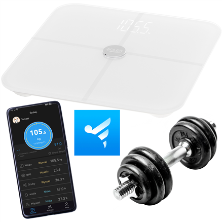 Adler Smart Bathroom Scale | AD 8187 | Maximum weight (capacity) 180 kg | Accuracy 100 g | Body Mass