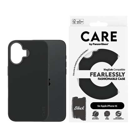 CARE Fashionable Case | Back cover | Apple | iPhone 16 | Recycled plastic | Black | MagSafe