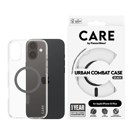 CARE by PanzerGlass Case Flagship | Back protection | Apple | iPhone 16 Plus | Recycled plastic | Tr