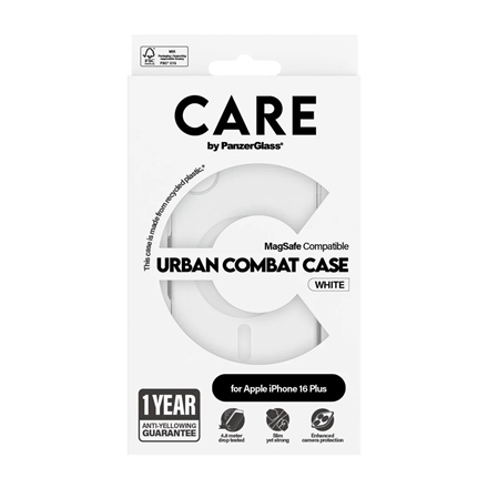 CARE by PanzerGlass Case Flagship | Back protection | Apple | iPhone 16 Plus | Recycled plastic | Wh