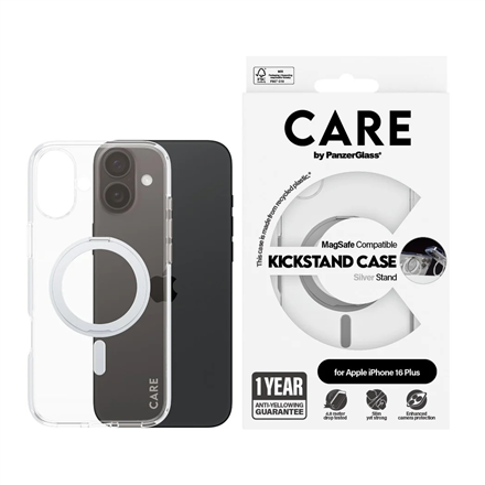 CARE by PanzerGlass Case Feature | Back protection | Apple | iPhone 16 Plus | Recycled plastic | Sil