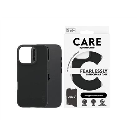 CARE Fashionable Case | Back cover | Apple | iPhone 16 PRO | Recycled plastic | Black