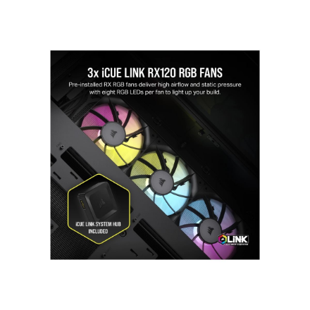 Corsair Dual Chamber PC Case | iCUE LINK 6500X RGB | Black | Mid Tower | Power supply included No | 