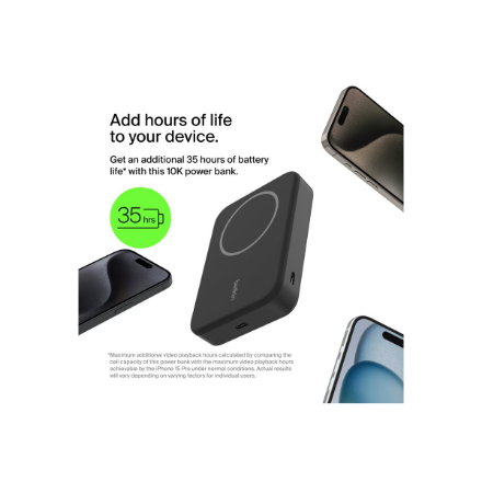 Belkin BoostCharge Pro Magnetic Power Bank with Qi2 15W 10K | 10000 mAh | Black