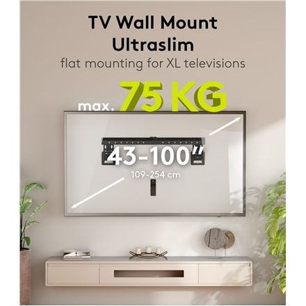 Goobay Wall mount | Ultraslim TV Wall Mount Basic FIXED (XL) | 43-100 " | Black