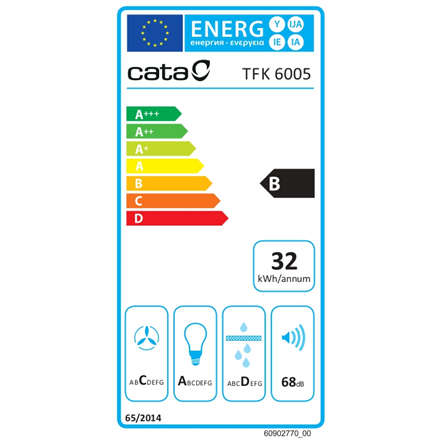CATA Hood | TFK 6005 X | Telescopic | Energy efficiency class B | Width 60 cm | 360 m³/h | Mechanica