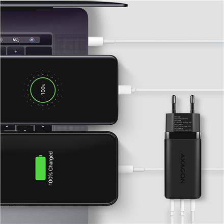 AXAGON GaN wallcharger 3x port (USB-A + 2x USB-C)