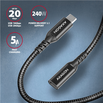 AXAGON Extension USB 20Gbps Cable | BUCM32-CF15AB | USB Type-C to USB Type-C