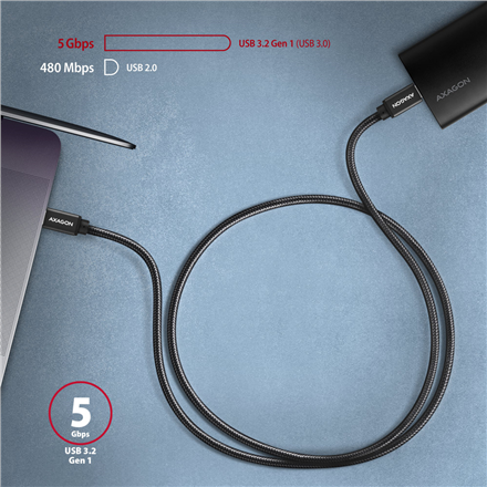 AXAGON Data and charging cable | BUCM3-CM20AB | USB Type-C to USB Type-C