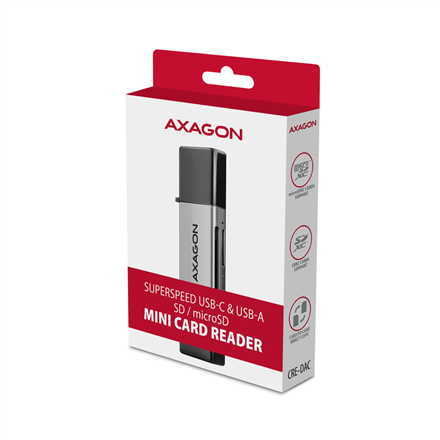 AXAGON Mobile USB 3.2 Gen 1 MINI card reader with USB-C and USB-A connectors | CRE-DAC