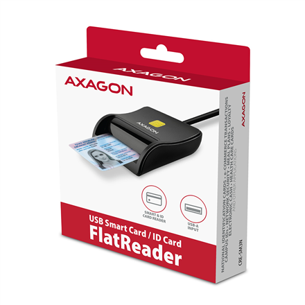 AXAGON Compact desktop USB contact Smart/ID card reader with long