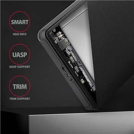 AXAGON Screwless USB 3.2 Gen 1 - SATA 6G external box for 2.5" SSD/HDD