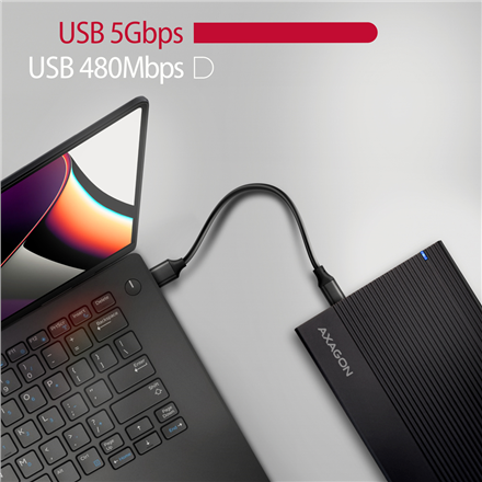 AXAGON Ribbed aluminum USB 3.2 Gen 1 - SATA 6G external box for 3.5" HDD | EE35-GTR