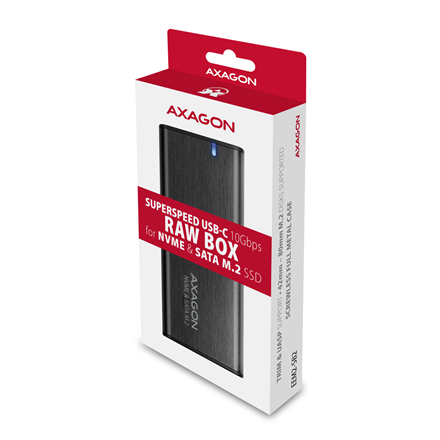 AXAGON External USB-C 3.2 Gen 2 metal box for M.2 NVMe & SATA SSD disks