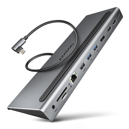 AXAGON USB-C 5Gbps TRIPLE 4K DISPLAY 11in1 Hub | HMC-4KX3