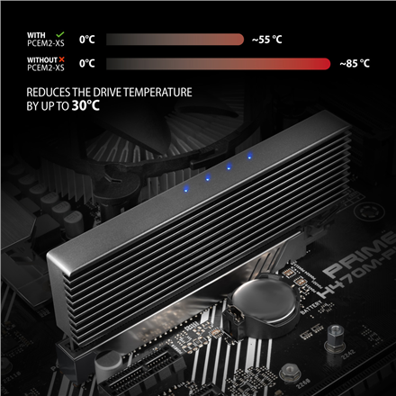 AXAGON PCI-Express x16 adapter with cooler for connecting an NVMe M.2 SSD drive to a computer | PCEM