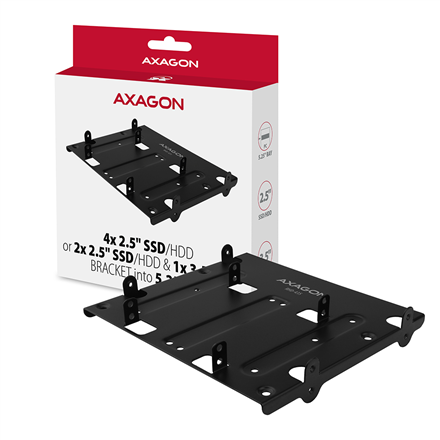 AXAGON Metal frame for mounting four 2.5" disks or two 2.5" disks and one 3.5" disk in a 5.25" posit