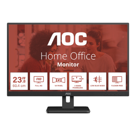 AOC 24E3UM | 24 " | VA | FHD | 16:9 | 75 Hz | 4 ms | 1920 x 1080 pixels | 300 cd/m² | HDMI ports qua