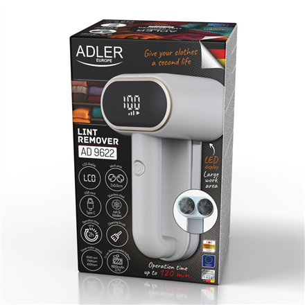 Adler | Lint remover | AD 9622 | White | Rechargeable battery | 10 W