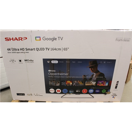 SALE OUT. Sharp 65GP7265E 65" (164cm) 4K Ultra HD QLED Smart Google Frameless TV
